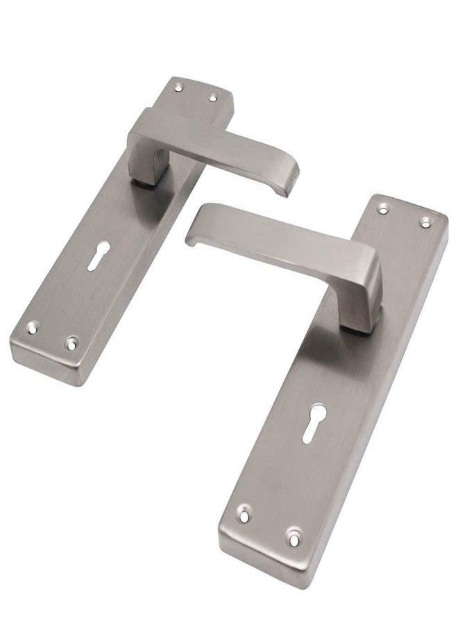 Trevi mortice lock set طقم قفل نقر شديد التحمل من تريفي بمقبض أنيق - لون فضي | مثالي للأبواب الخشبية الرئيسية | يشمل جسم القفل والمفاتيح والبراغي | مناسب للأبواب بسمك 28-40 مم - Image 2